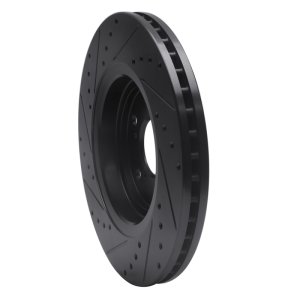 Acura MDX Brake Rotor (1) - Front Right - R1 Concepts - Drilled & Slotted - Black - `17-`20